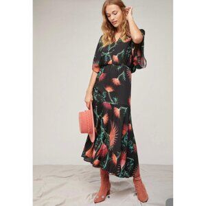 Farm RIO Valentina Dress Black Floral Women's Size XS